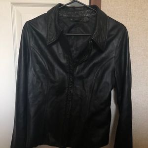 Women’s black leather jacket